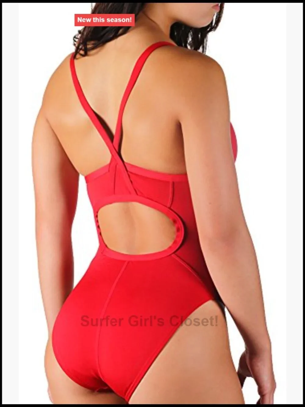 Guard One-Piece Swimsuit with Thin Straps, Quick Dry, Stretch